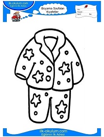 Çocuklar İçin Eşofman-Pijama Boyama Sayfaları 